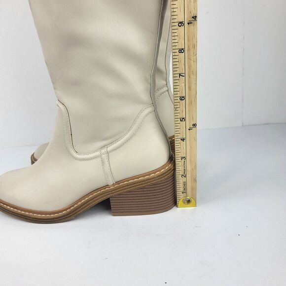 Steven by Steve Madden Calda Boots Faux Leather Off White Size 9M - Picture 3 of 16